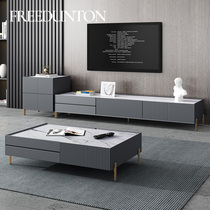 Italian minimalist rock board coffee table small apartment TV cabinet creative size combination living room light luxury Nordic coffee table modern