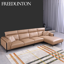 Faradanton light luxury First layer leather art sofa living room corner combination L-shaped simple modern Italian minimalism
