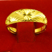 Gold ring 9999 pure gold mens and womens live mouth ring Wedding jewelry couple ring gift mother