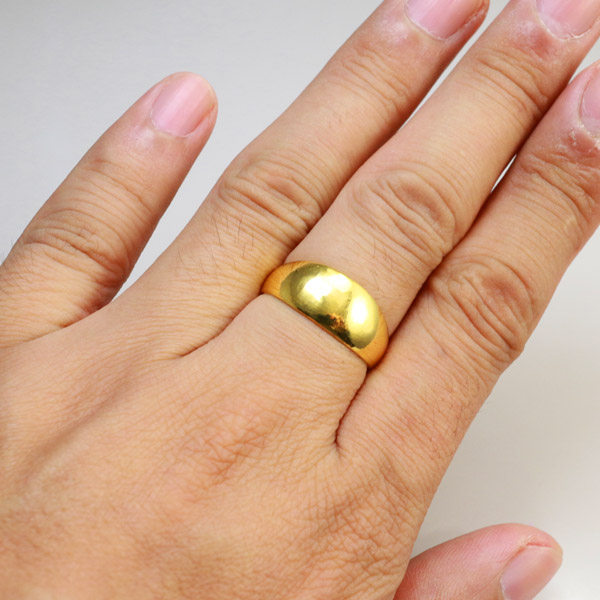 正品黄金戒指999足金男女款蛇肚戒光面圈纯金戒子真金食指环首饰