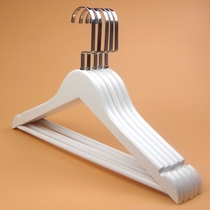 White solid wood hanger clothing store drying rack hotel clothes hanging clothes rack clothing rack clothing support trousers clip wooden hanger