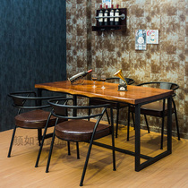 Retro coffee shop tables and chairs milk tea shop dessert shop tables and chairs combination theme restaurant industrial wind bar western dining table and chairs