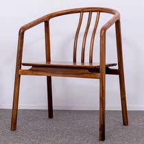 Walnut all solid wood New Chinese tea chair Household master chair Nordic modern guest chair backrest chair circle chair Computer chair