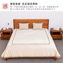 New Chinese walnut solid wood bed 1 8m double bed Nordic modern minimalist master bedroom wedding bed Full solid wood bed