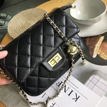 Advanced sense retro womens bag small gold ball chain bag square fat man 2021 new small fragrant wind diamond grid cross body bag