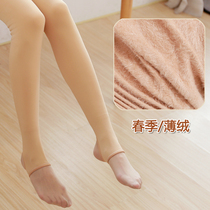Spring and autumn girls in thick silk stockings with pantyhose childrens meat color light leggings with underpants for underpants and thin velvet dancing socks