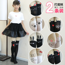 Spring and autumn thin children's stitching stockings pantyhose girls base socks fake middle tube knee-high stockings stockings stockings