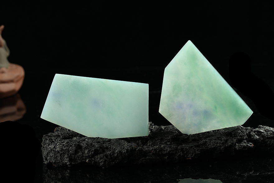 老坑冰糯种翡翠a货原石片料 211.23g - 拍卖