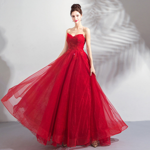 Fashionable Trendy Wedding Dress Bride’s Banquet Evening Dress 