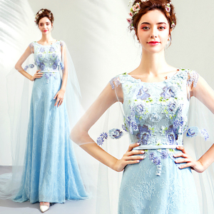 Wedding Dresses Bride Dresses Celestial Blue Flowers Dinner Annual  