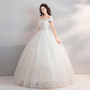 three-dimensional tailoring waist shoulder bride wedding dress 