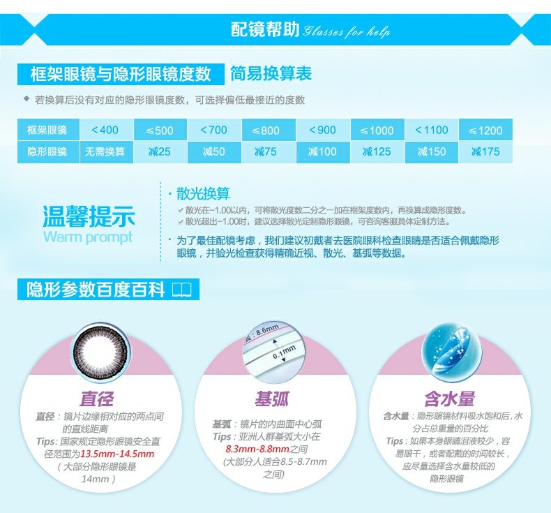 库博光学佰视明硅水凝胶隐形近视眼镜月抛3片正品原装非半年抛sk