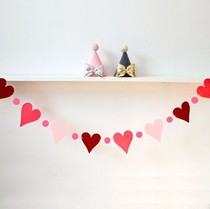 Love ins wind party hanging flag pull flower Cartoon animal holiday bunting suit Birthday party paper decorations