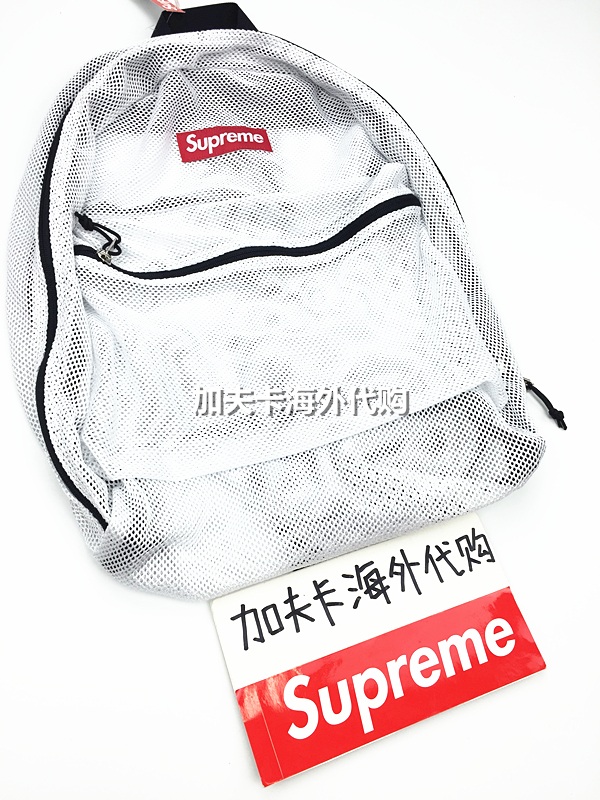 國內現貨】SS16 SUPREME MESH BACKPACK 網眼透明雙肩包書包-Taobao