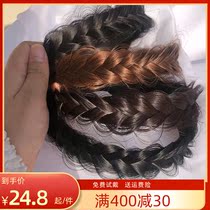 Fish bone braid wig twist braid hair hoop with teeth anti-slip net red headdress indenter hair band hair accessory female headgear