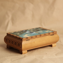 German 60s wood box vintage European old storage box Retro to the Western Collection