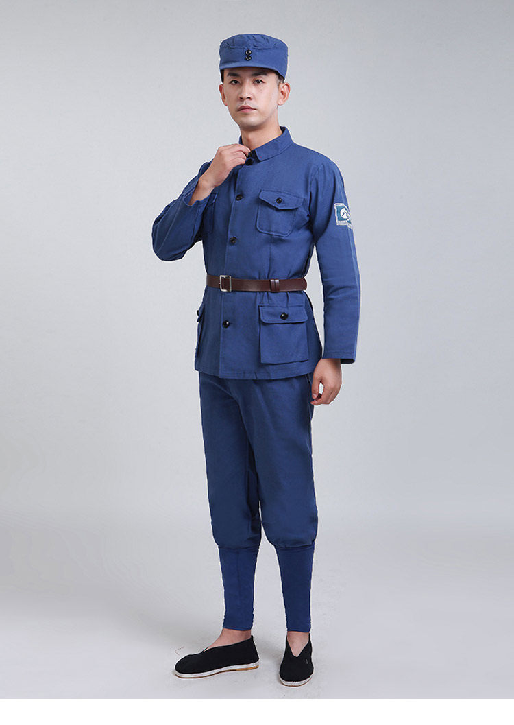成人儿童棉麻老粗布红军服演出服八路军新四军电视剧电影表演服装