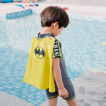 Childrens swimsuit boy conjoined hot spring baby Batman 3 years old 1 boy swimming pants cap set