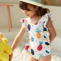 Korean INS childrens swimsuit girl princess cute pineapple girl conjoined baby swimming swimsuit