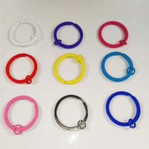 Popular DIY handmade jewelry accessories Paint open ring keychain Candy color circle hanging plus single circle bag hanging