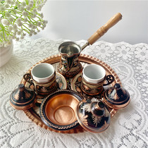 Turkey Original Handmade Engraving Bronze Tire Painting Enamel handmade coffee cup jug Coated Precious Metal