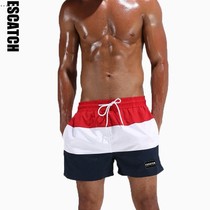 Fashion Tide plus size comfortable hot spring beach shorts mens flat corner swimming men quick dry seaside loose new swimming trunks