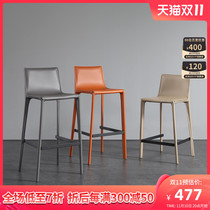 Nordic light luxury bar chair saddle bar chair simplicity modern home with backrest high foot stool cafe bar stool