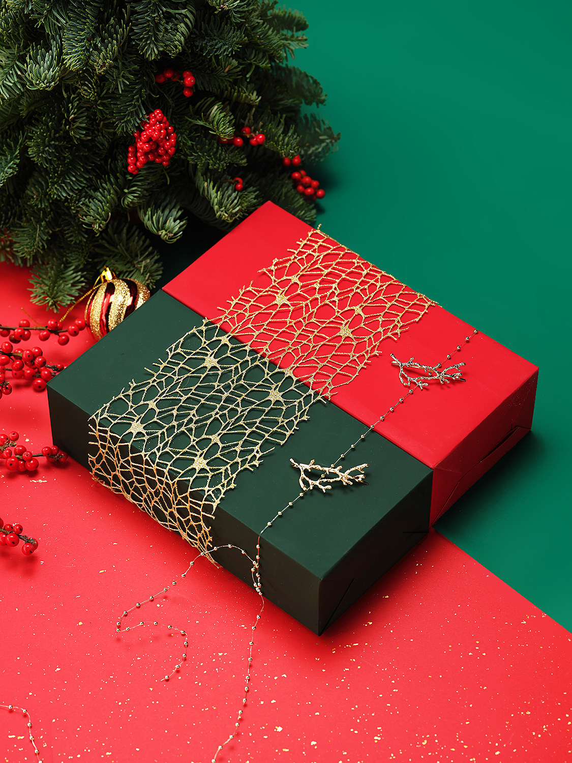 过年送人新年礼物礼盒包装纸红色纸礼物纸礼品纸包装材料