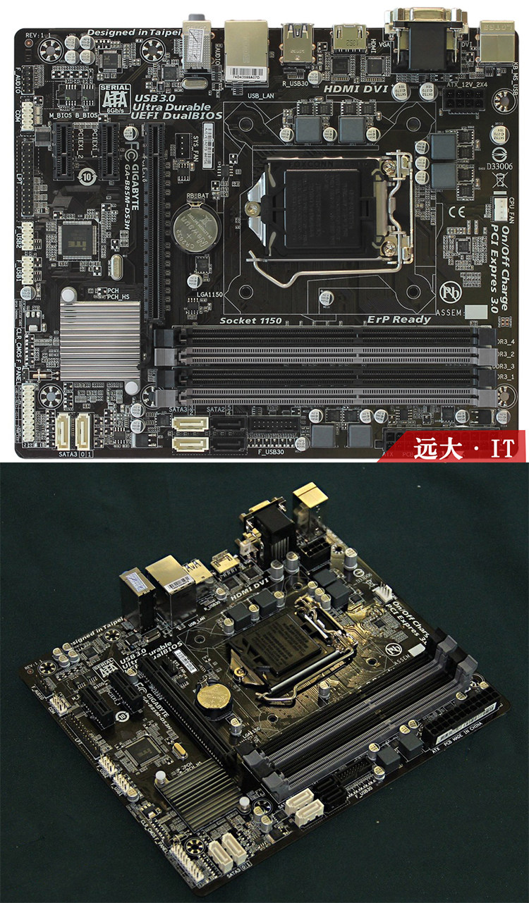 正品gigabyte技嘉gab85mds3h1150针技嘉b8532gbsata3