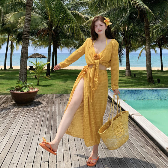Pure size small fat long skirt four-piece set of seaside vacation swimsuit women bikini split high-end sexy hot girl
Pure size small fat long skirt four-piece set of seaside vacation swimsuit women bikini split high-end sexy hot girl