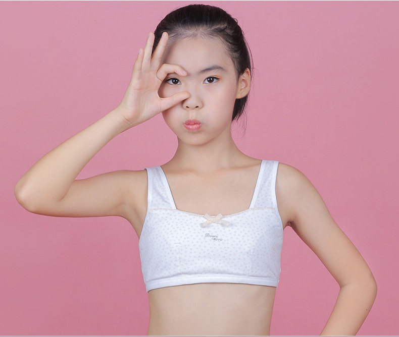 发育期初中生抹胸中大童小背心女高中学生无钢圈文胸少女纯棉内衣
