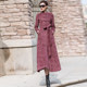 Shou Shang ເຄື່ອງນຸ່ງຫົ່ມ Cashmere ເປືອກຫຸ້ມນອກຂະຫນາດກາງແຂນຍາວຫນາຫນາໃຫມ່ Jacquard ຢືນຄໍ Temperament ກະທັດຮັດ Woolen Coat ແມ່ຍິງ
