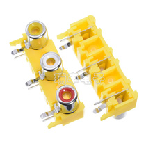 RCA-306 AV3-8 4-15 Mother seat 3 bits RCA Lotus Socket AV Audio Socket 3 Holes Red White Yellow Holes