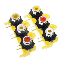 RCA Lotus socket three hole single row AV-314AV socket 3 hole Lotus audio signal input socket yellow red and white