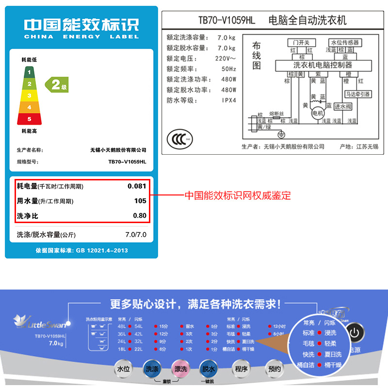 Littleswan/小天鹅 TB70-V1059HL 7公斤全自动波轮洗衣机大迷你产品展示图5