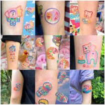 65 sheets of tattoos stickers male and female waterproof persistent ins wind not permanently emulated non-1-year sexual sensation tattooed green mesh red stickers