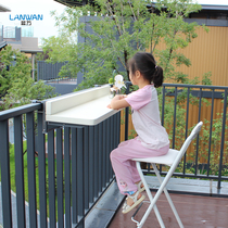 Balcony hanging table railing Metal aluminum alloy hanging folding table Modern household bar wall-mounted desk leisure table