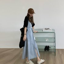 Harness Long Skirt Woman Summer Long Style Dress Design Sensation Small Crowddress 2022 New Denim Harness Skirt Two Suits