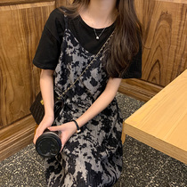 Broken Floral Dress Suit Summer Two Sets Foreign Air Harnesses Long Dresses Dress Dress Women Dress New 2021 Pops Hats