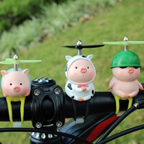 Net red pendant electric car decoration self-handle pig battery car decoration motorcycle cute with bamboo dragonfly