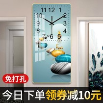 Clock and clock living room decoration quartz clock home fashion modern simple clock crystal porcelain painting wall creative hanging watch