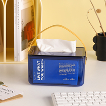 Living Room Tabletop Paper Towels Cartridge Elastic tombed Bedroom Drawing Cardboard Box Advanced Sensation Transparent for Home Creative Tea Table Tennis Red