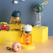 Creative glass water cup female Net red heat-resistant student with lid creative portable tea water separation Cup hand Cup