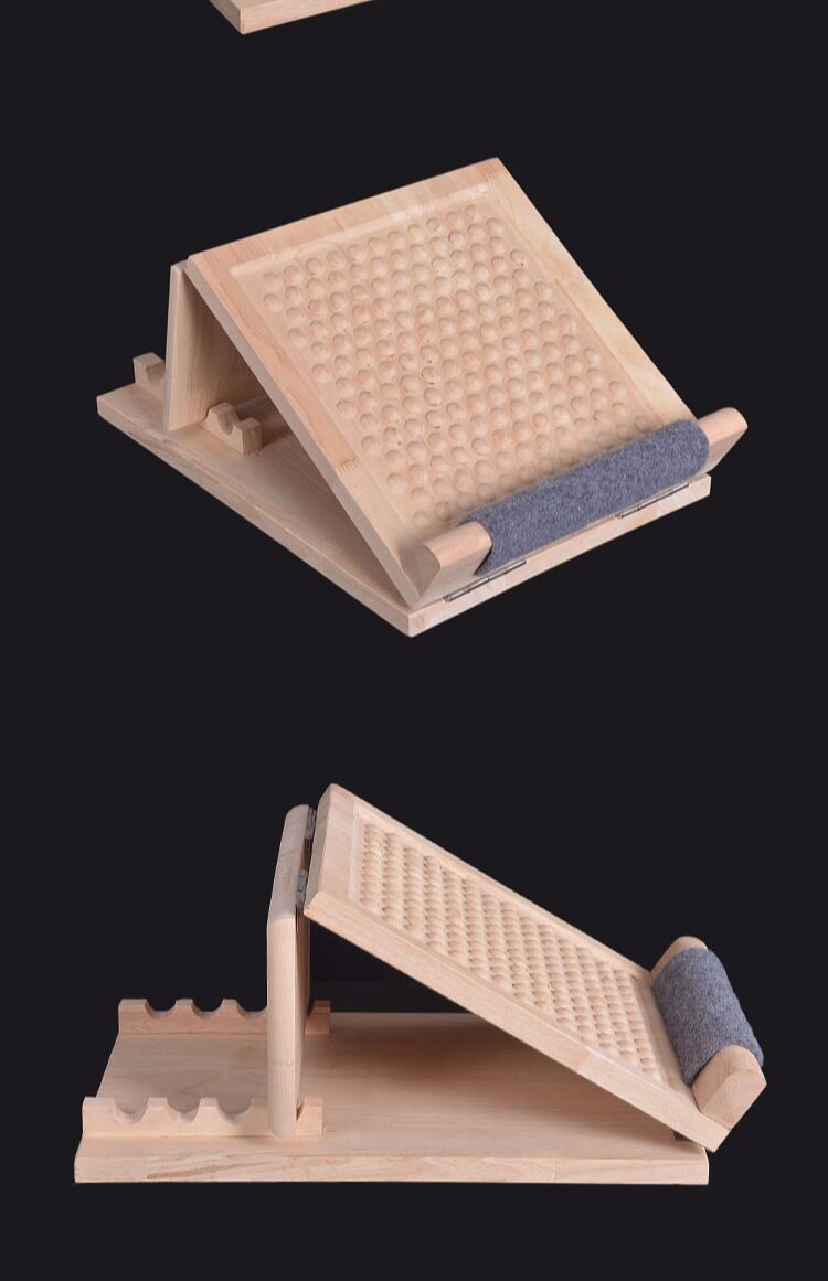 锐登拉筋板实木拉筋踏板橡木折叠按摩站板斜踏板健身瘦腿拉筋器_双氙