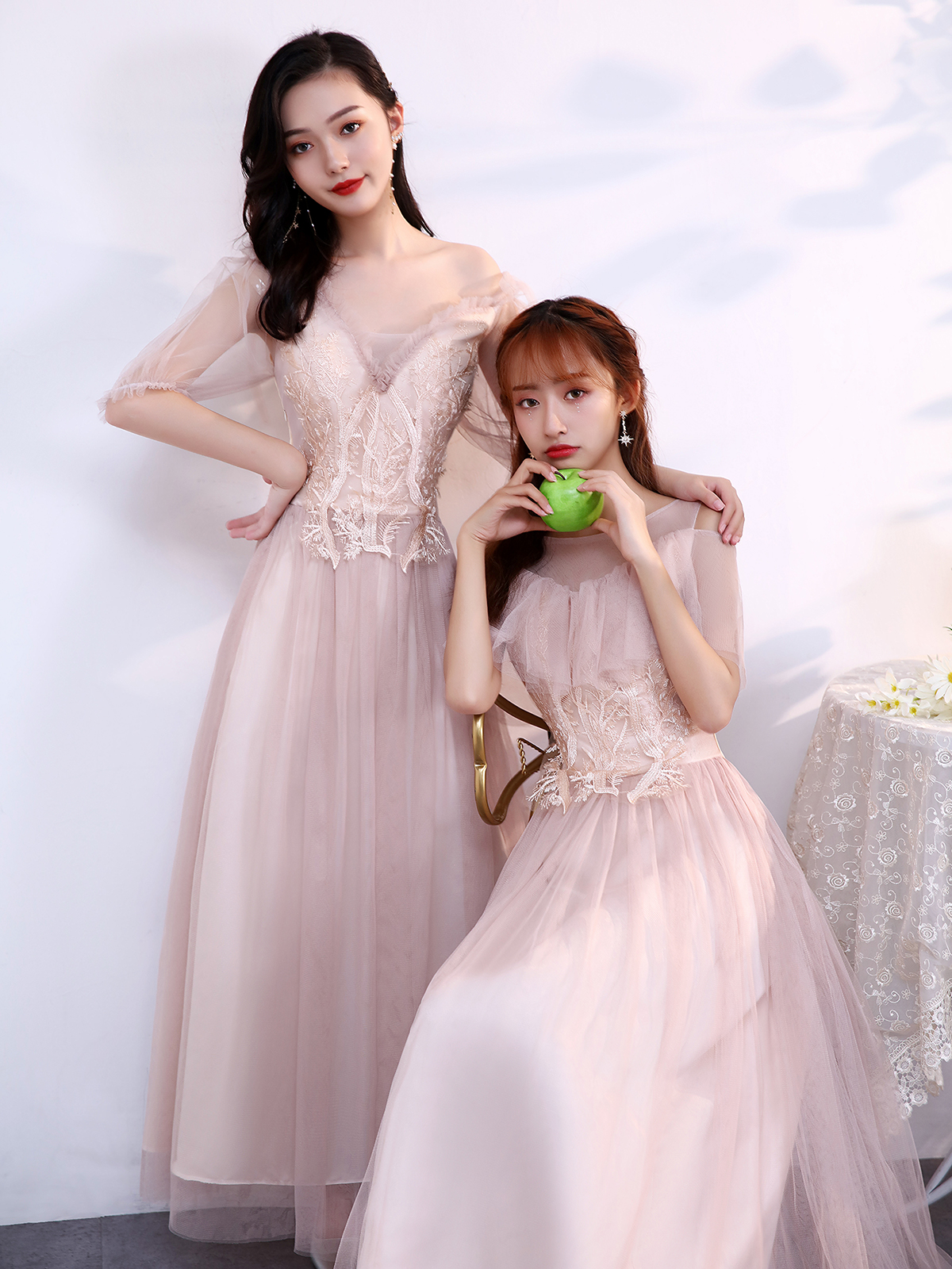 Clear special bride bride dress middle - long fairy sister girl dress 2023 new temperament autumn small dress