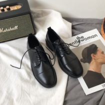 Small sun family Korea ulzzang British style small leather shoes womens shoes 2021 new retro all-round flat single shoes