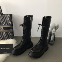 Small sun family biker boots 2021 summer new thick-soled mid-barrel Martin boots womens versatile long barrel thin knight boots