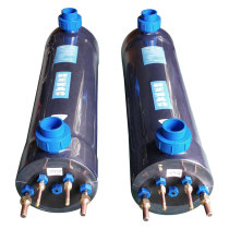 Factory 8HP industrial aquaculture cold water cooling and heating heat exchanger pure titanium evaporator chiller seawater fresh water titanium tube