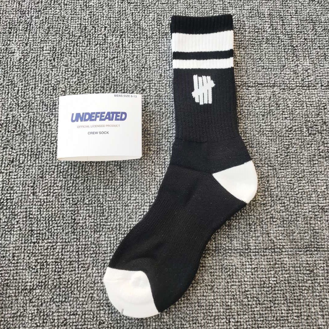 undefeated新款日韩潮牌经典五道杠纯棉高筒篮球袜加厚毛巾底包邮袜子