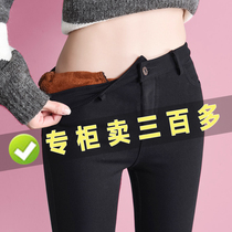 2021 Spring and Autumn New velvet leggings womens padded cotton pants high waist pencil black pants womens pants